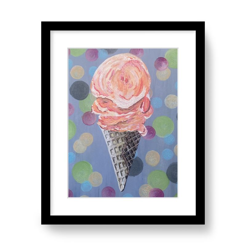 Drippy Ice Cream Framed Art Print