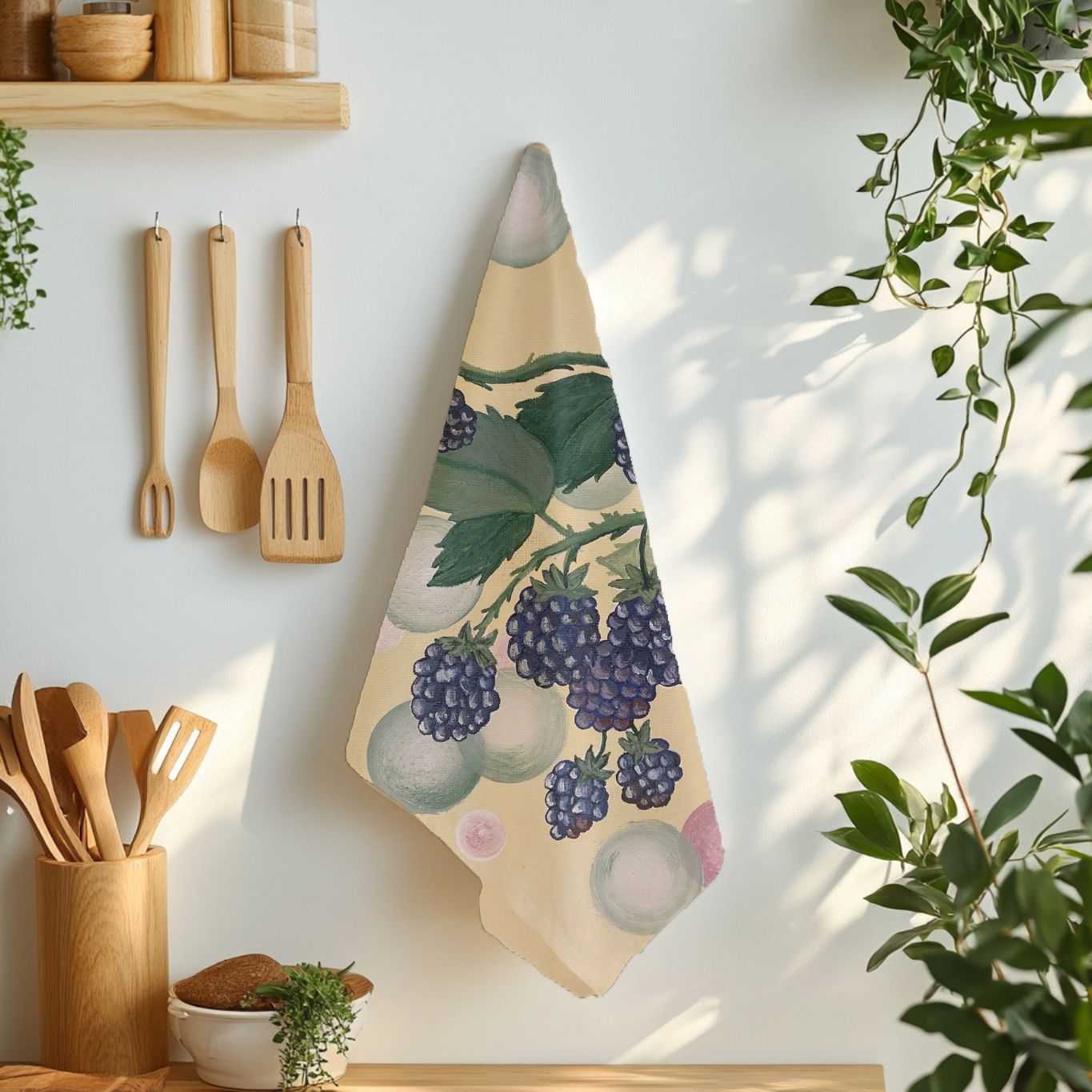 Blackberry Bramble Cotton Tea Towel