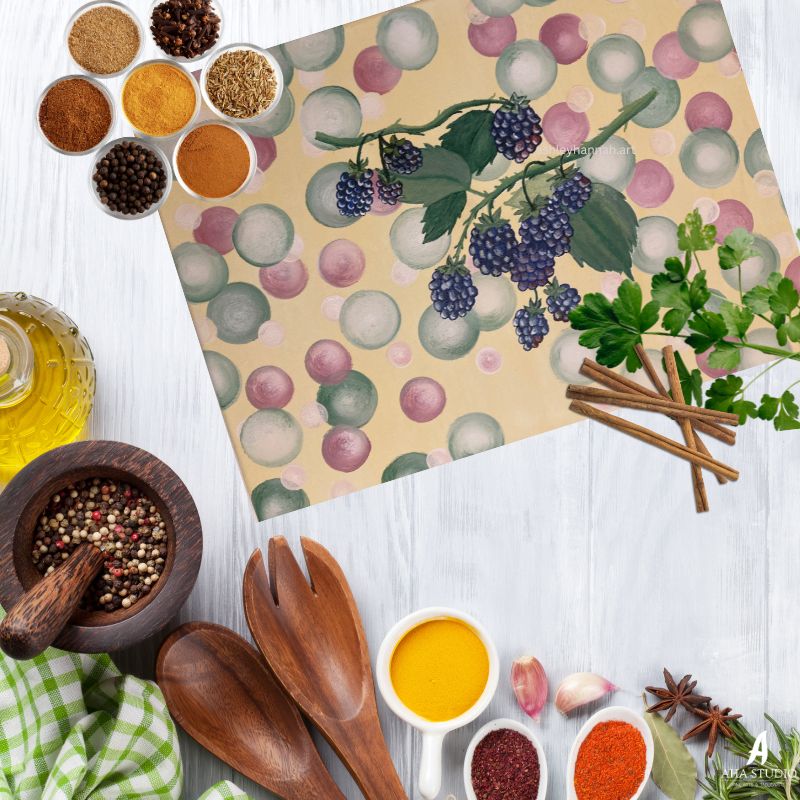 Blackberry Bramble Glass Cutting Board