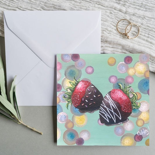 Fun Fruit Square Greeting Card