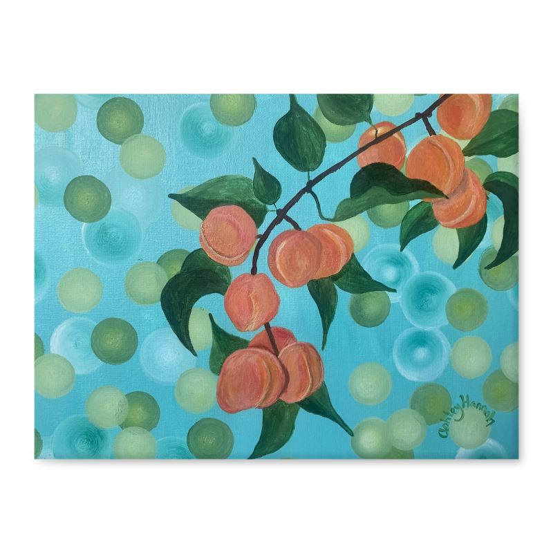 Peach Abundance Glass Cutting Board