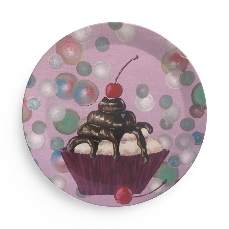 Cherry Sundae Melamine Dessert Plate