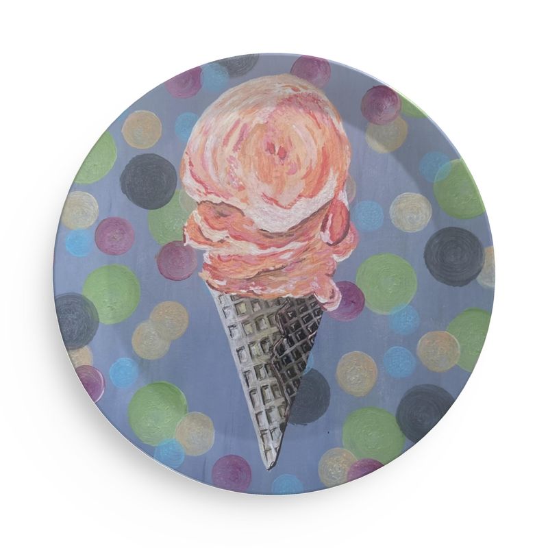 Melting Mango Swirl Ice Cream 8" Party Plate
