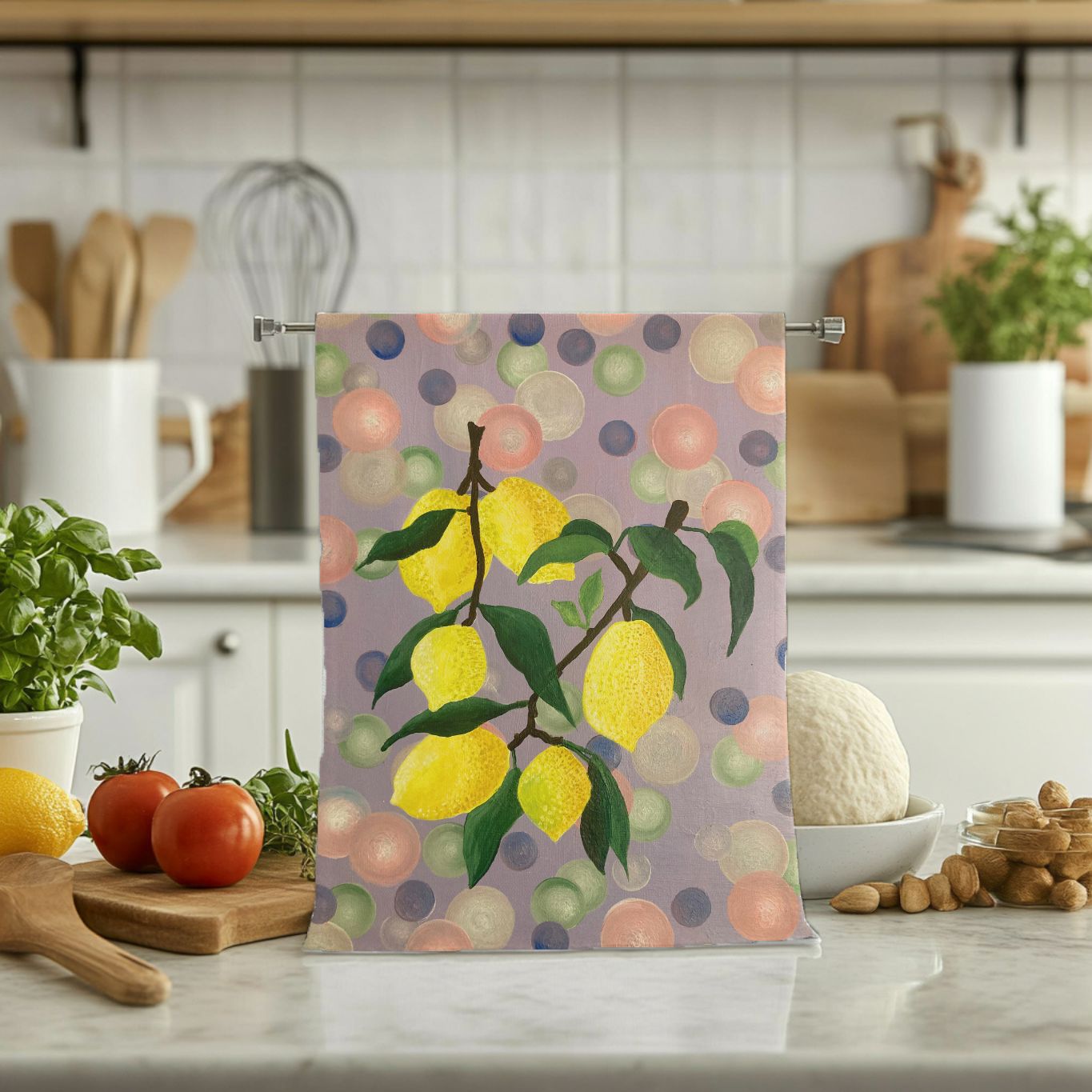 Lemon Confetti Cotton Tea Towel
