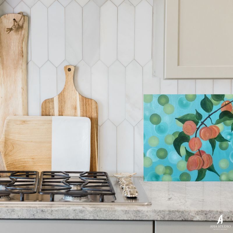 Peach Abundance Glass Cutting Board