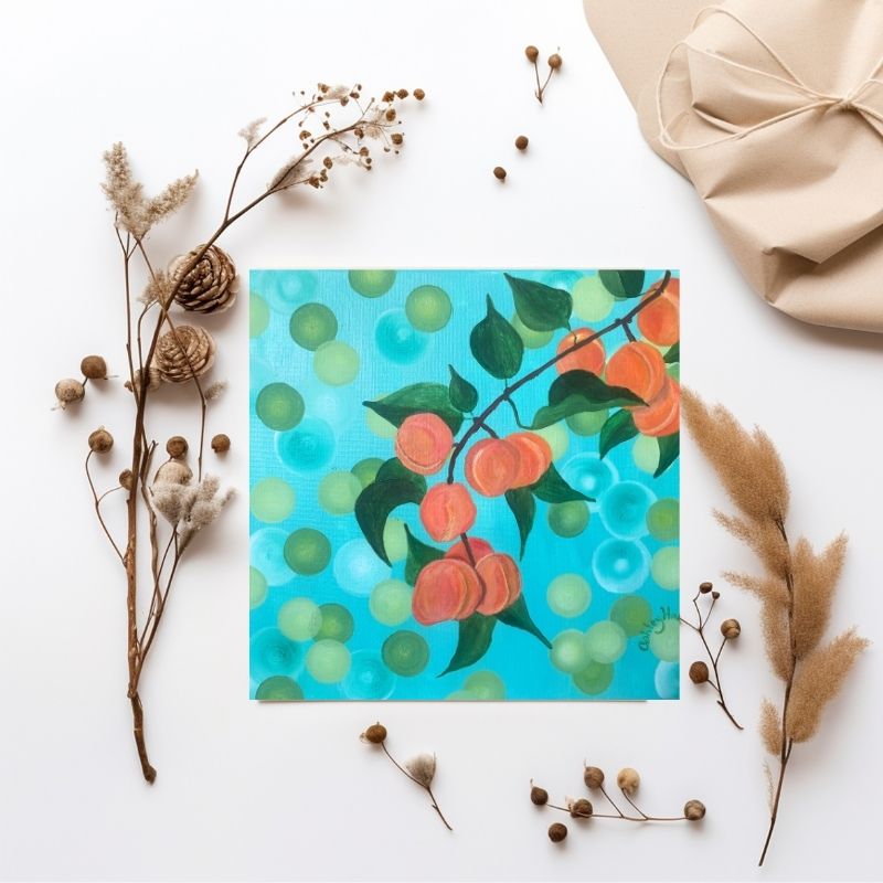 Fun Fruit Square Greeting Card